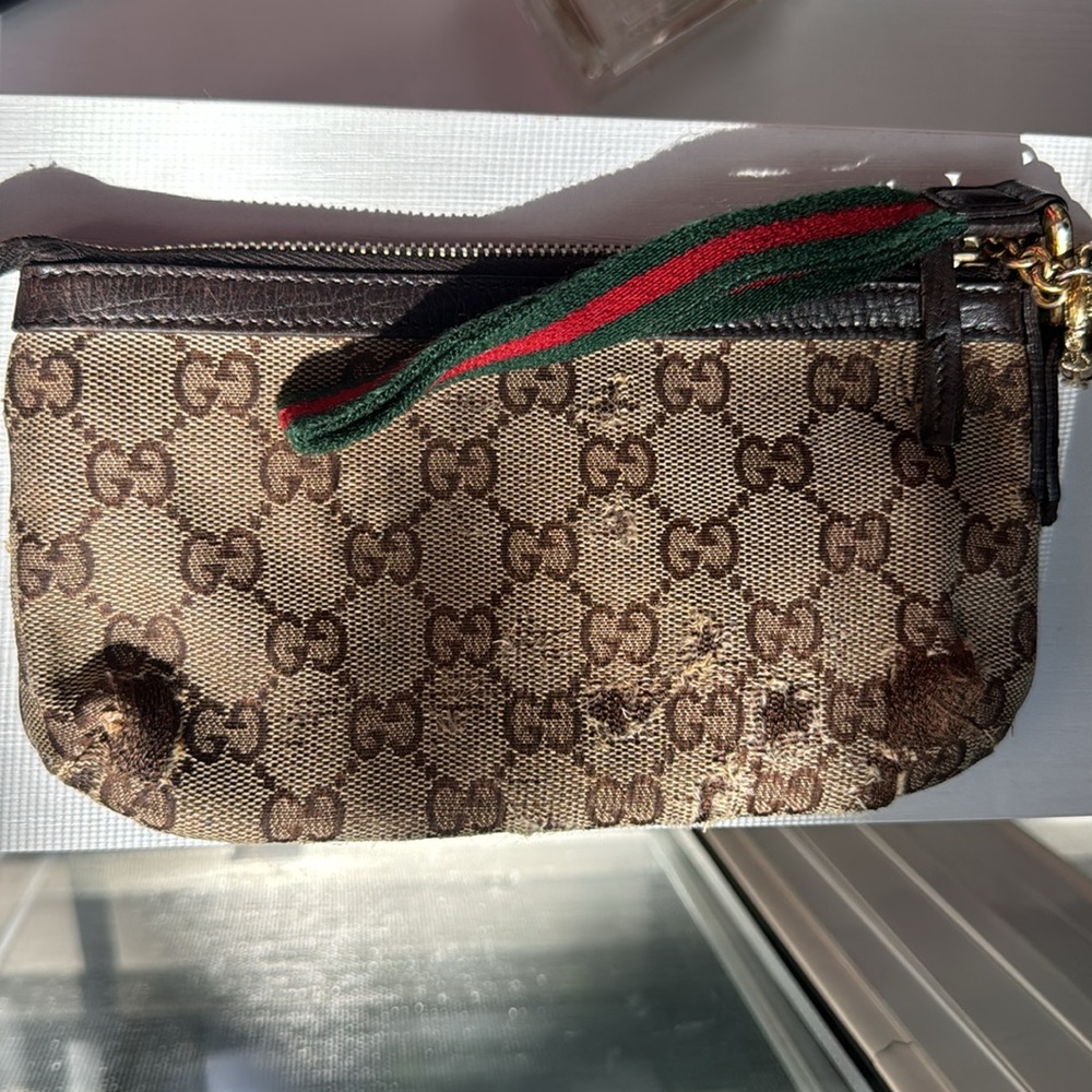 Gucci Brown  Clutch with Monogram and Leather #152507 - Picture 10 of 10